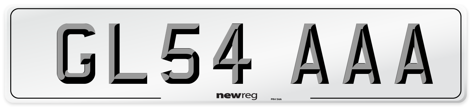 GL54 AAA Number Plate from New Reg